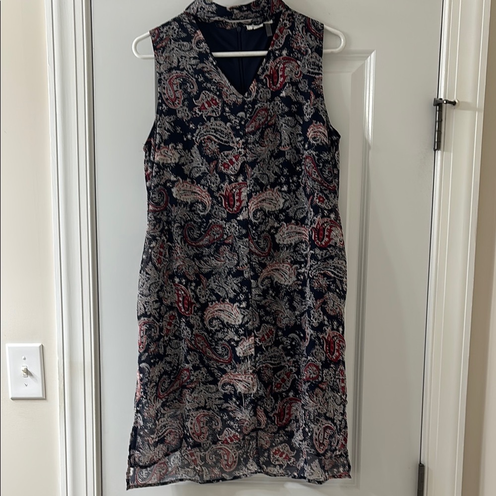 Simply Noelle Red and Blue Sheath Midi Dress